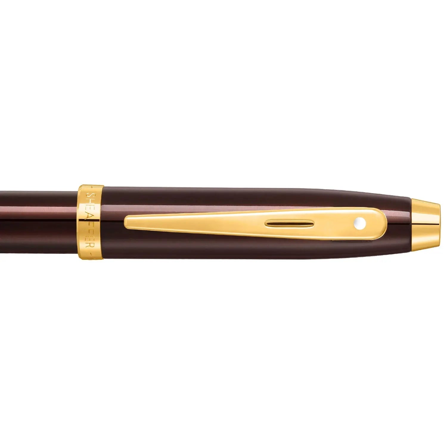 Sheaffer® 100 9370 Glossy Coffee Brown Fountain Pen With PVD Gold-Tone Trim - Medium - My Store