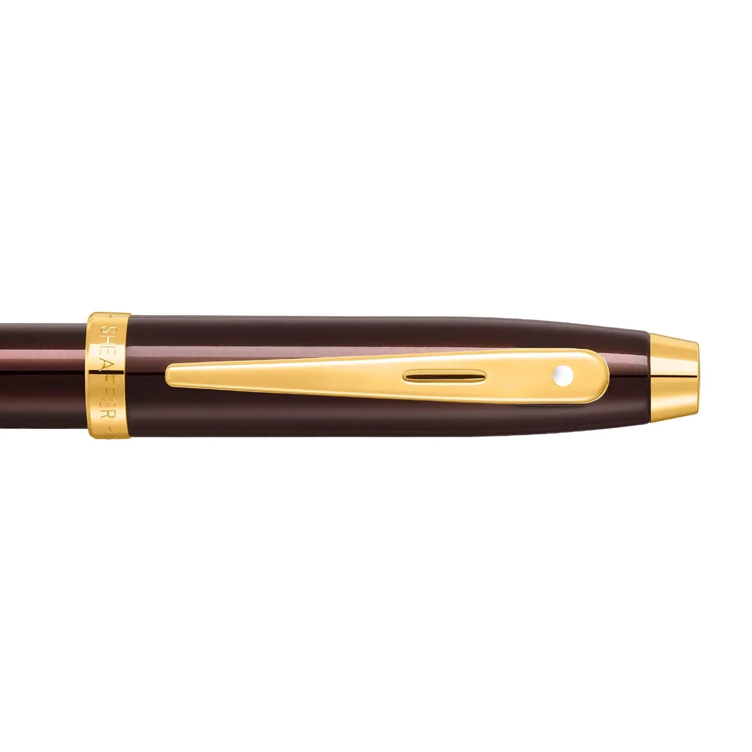 Sheaffer® 100 9370 Glossy Coffee Brown Rollerball Pen With PVD Gold-Tone Trim - My Store