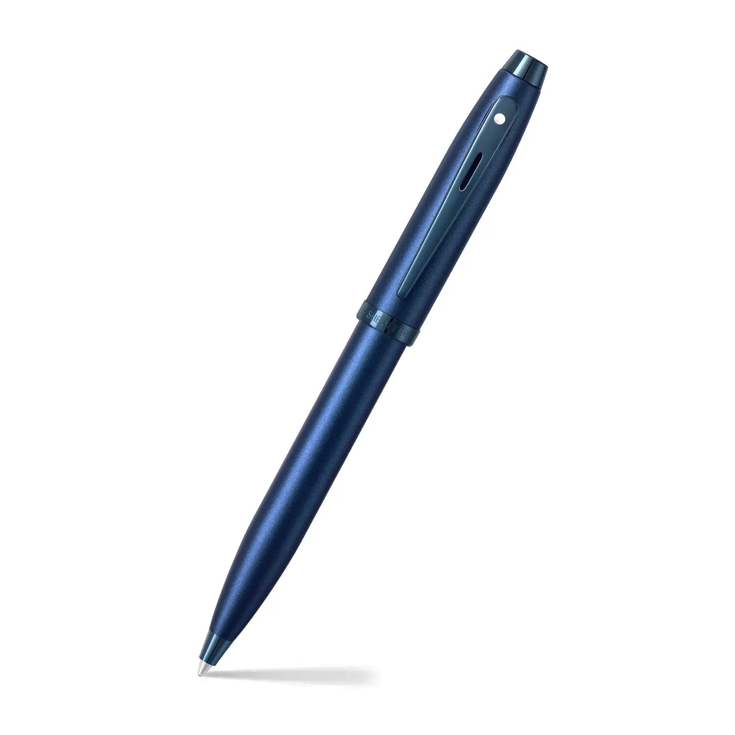 Sheaffer® 100 9371 Satin Blue Ballpoint Pen With PVD Blue Trim - My Store