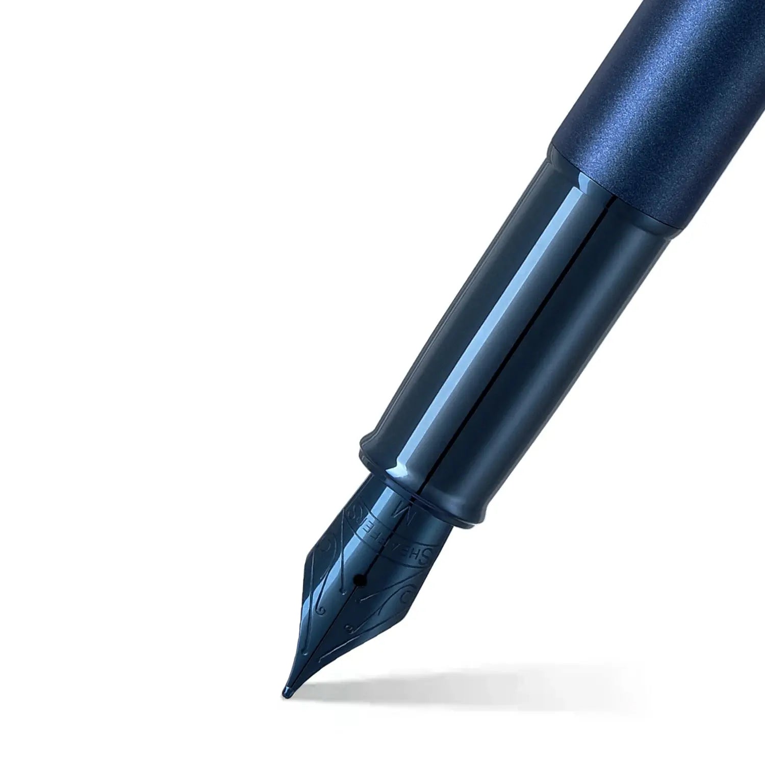 Sheaffer® 100 9371 Satin Blue Fountain Pen With PVD Blue Trim - Medium - My Store