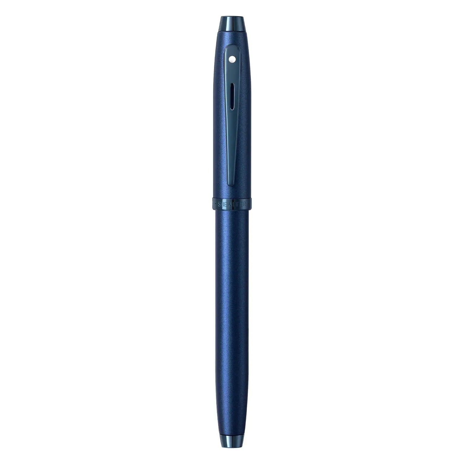 Sheaffer® 100 9371 Satin Blue Fountain Pen With PVD Blue Trim - Medium - My Store