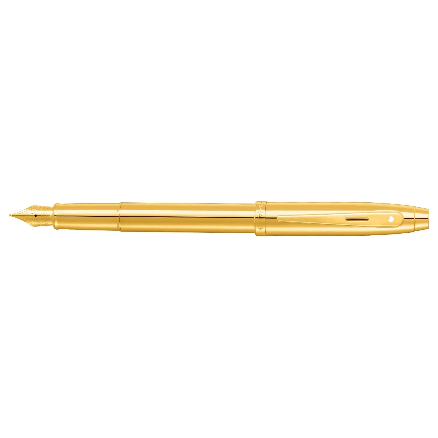 Sheaffer® 100 9372 Glossy PVD Gold Fountain Pen With PVD Gold Trim - Medium - My Store