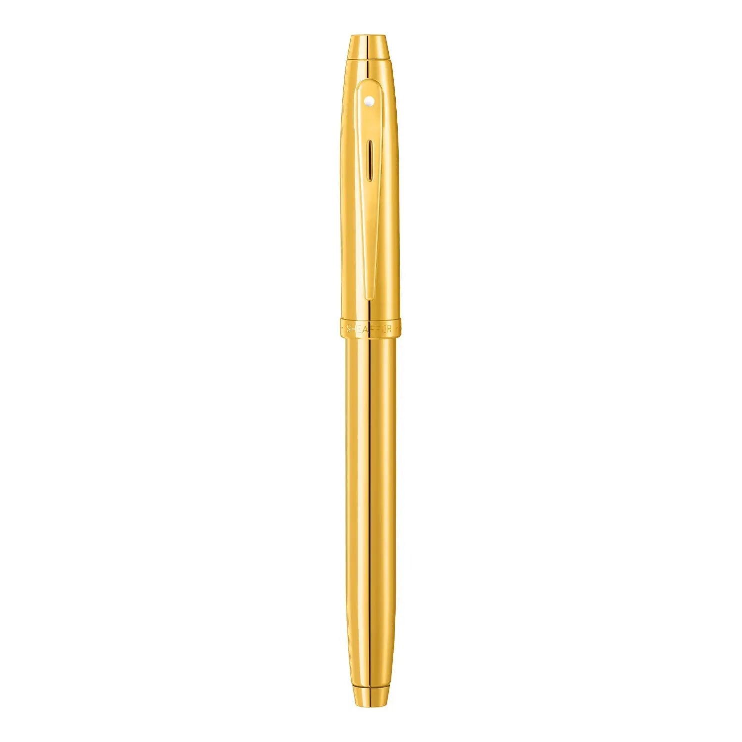 Sheaffer® 100 9372 Glossy PVD Gold Fountain Pen With PVD Gold Trim - Medium - My Store