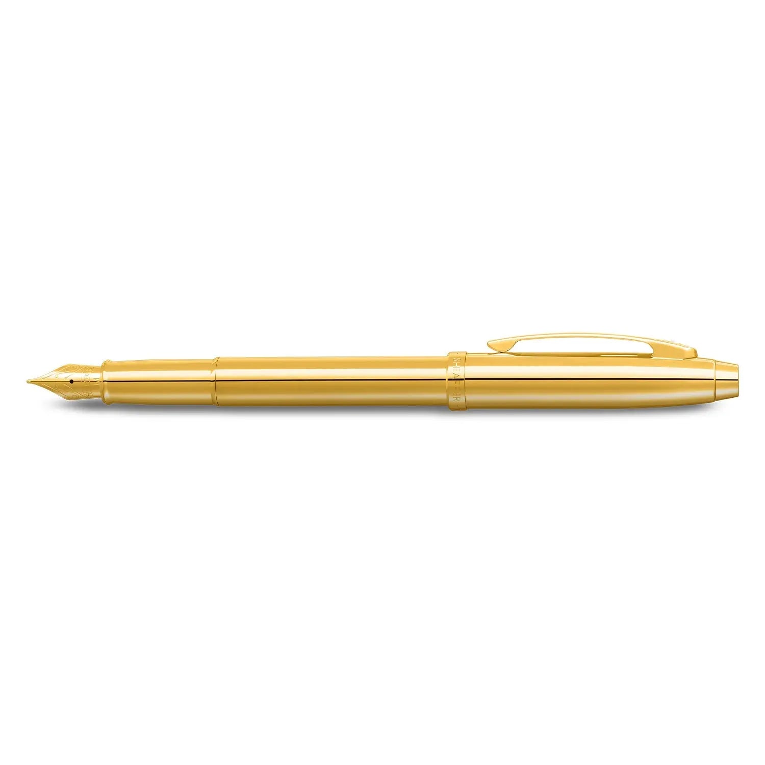 Sheaffer® 100 9372 Glossy PVD Gold Fountain Pen With PVD Gold Trim - Medium - My Store