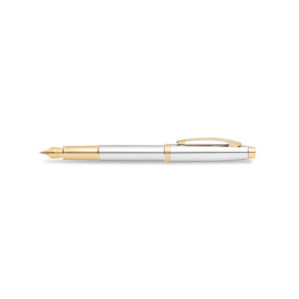 Sheaffer® 100 Bright Chrome Fountain Pen With Gold Trims - Fine - My Store