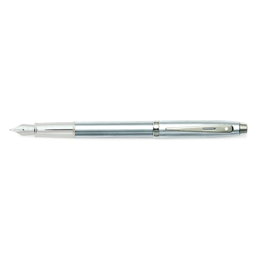 Sheaffer® 100 Brushed Chrome Fountain Pen With Chrome Trims - Fine - My Store