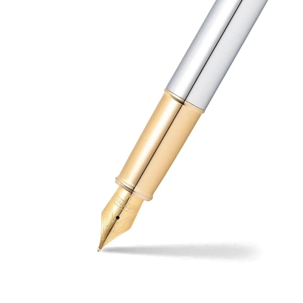 Sheaffer® 100 Chrome with Gold Trims Fountain Pen - Medium - My Store