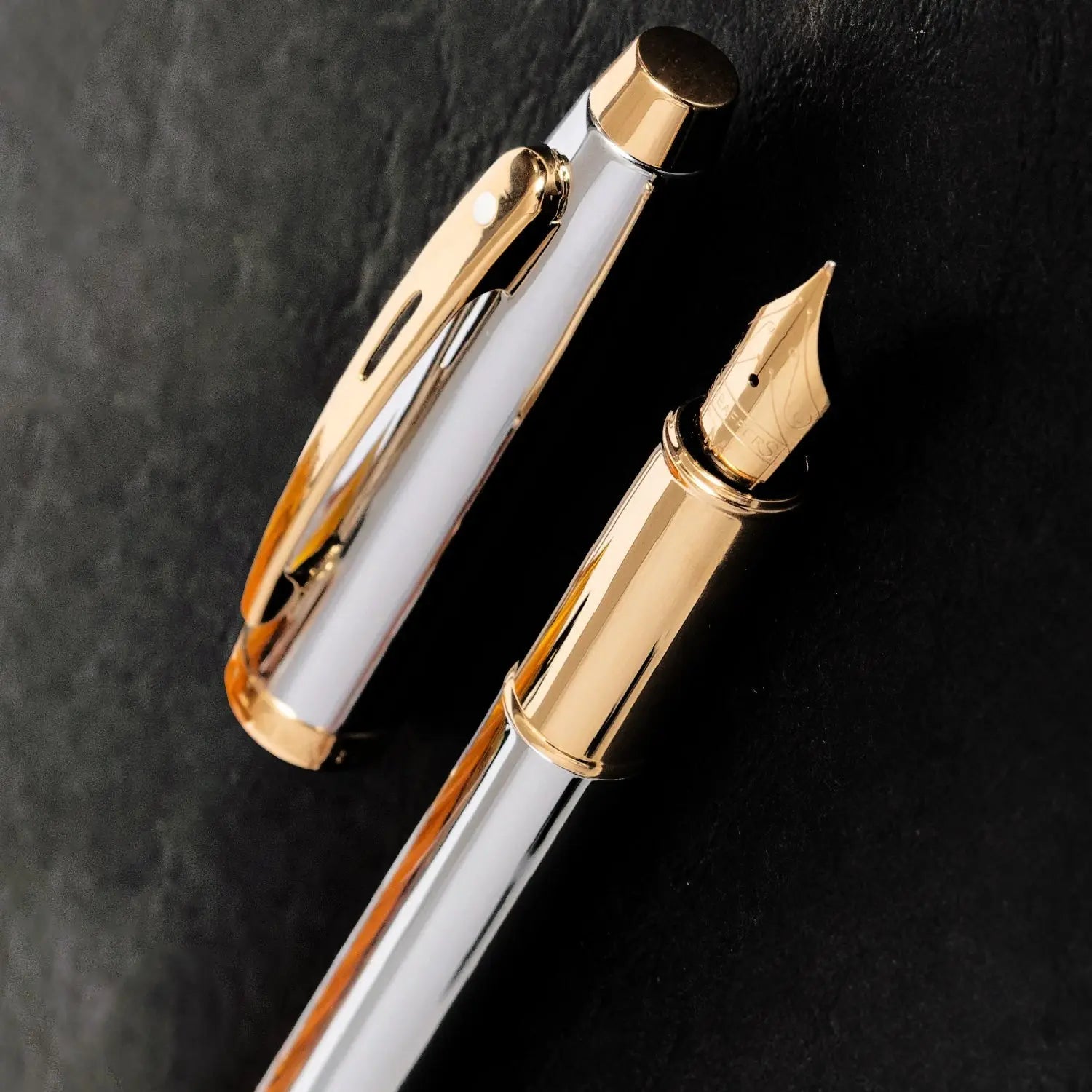 Sheaffer® 100 Chrome with Gold Trims Fountain Pen - Medium - My Store