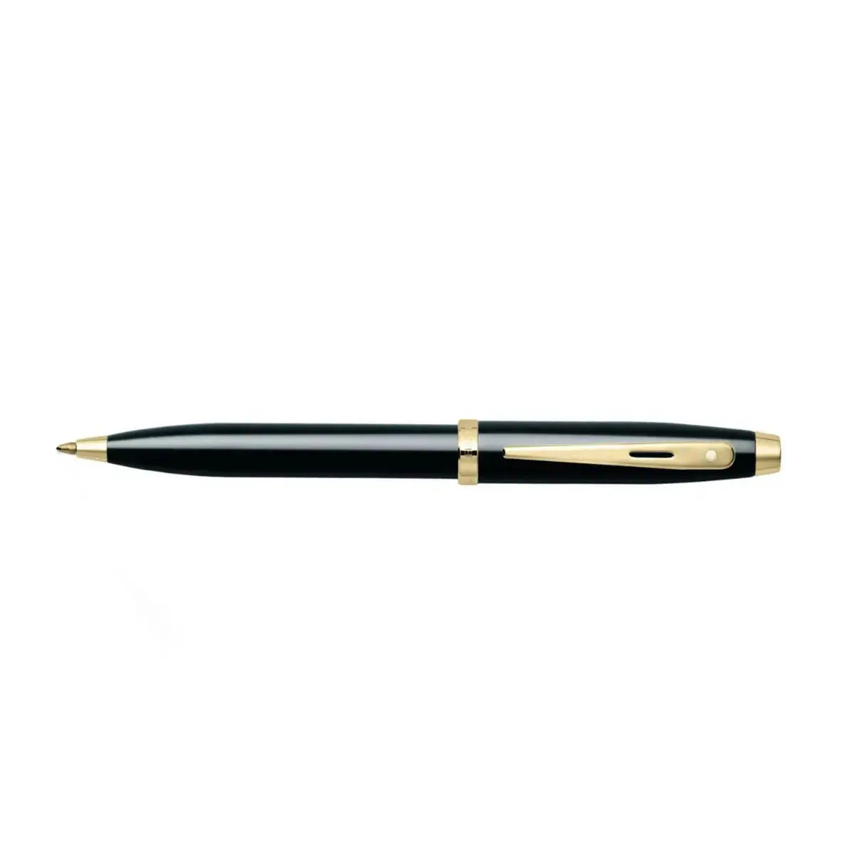 Sheaffer® 100 Glossy Black Ballpoint Pen With Gold Trims - My Store