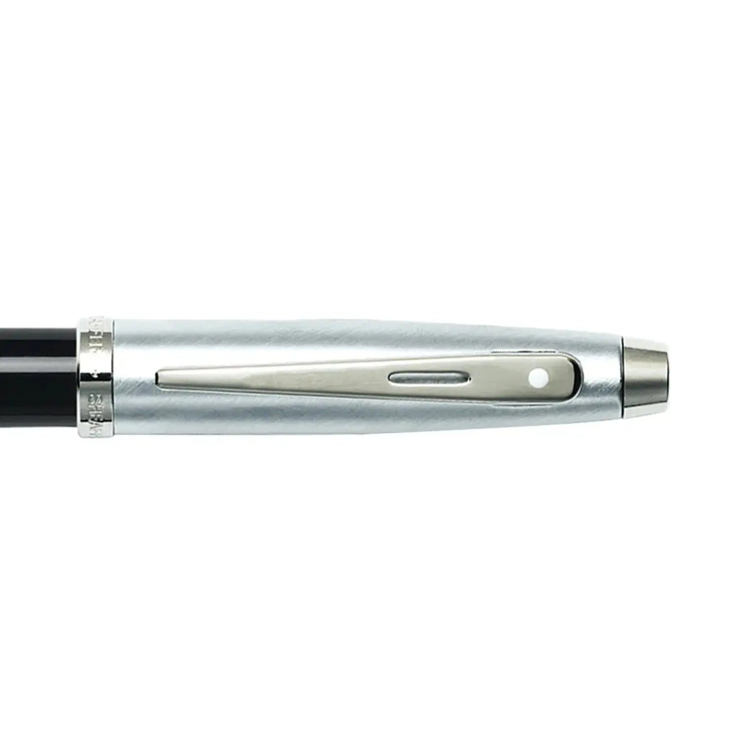 Sheaffer® 100 Glossy Black Barrel Brushed Chrome Cap Rollerball Pen - crosspenmall.com