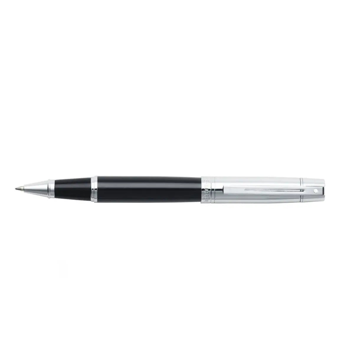 Sheaffer® 300 Glossy Black Barrel and Bright Chrome Cap Rollerball Pen - My Store