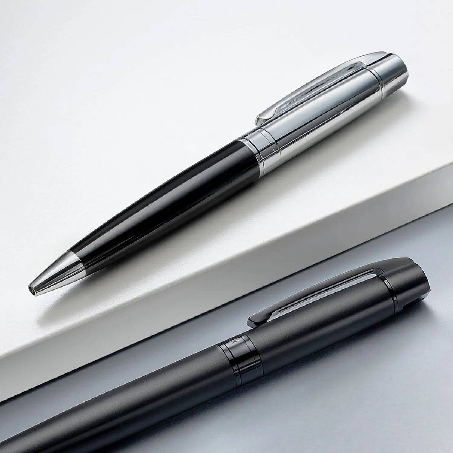 Sheaffer® 300 Glossy Black Barrel and Bright Chrome Cap Rollerball Pen - My Store