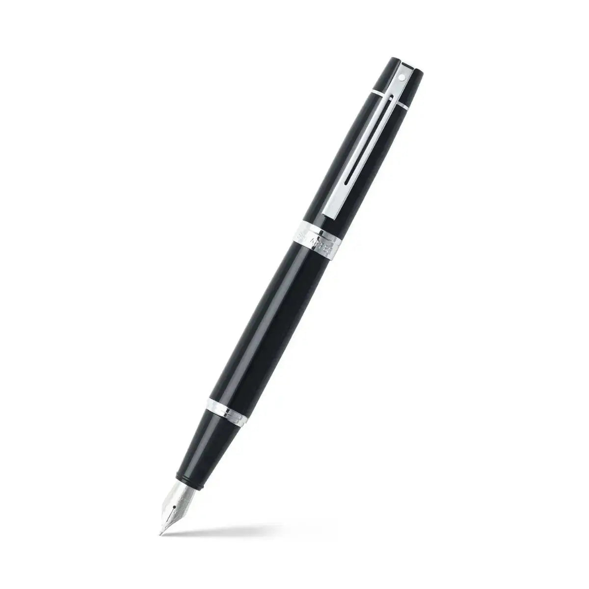 Sheaffer® 300 Glossy Black Fountain Pen With Chrome Trims - Medium - My Store