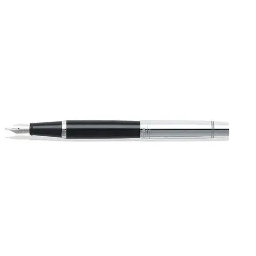 Sheaffer® 300 Glossy Black and Chrome Fountain Pen With Chrome Trims - Medium - My Store