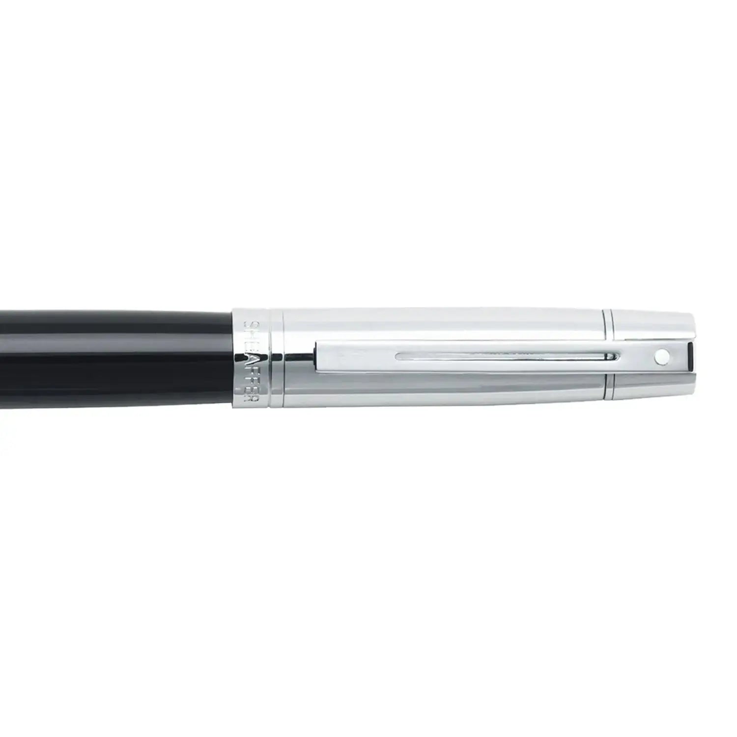 Sheaffer® 300 Glossy Black and Chrome Fountain Pen With Chrome Trims - Medium - My Store