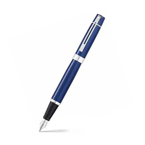 Sheaffer® 300 Glossy Blue Fountain Pen With Chrome Trims - Medium - My Store