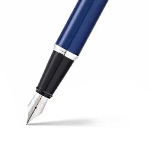 Sheaffer® 300 Glossy Blue Fountain Pen With Chrome Trims - Medium - My Store