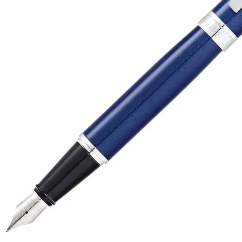 Sheaffer® 300 Glossy Blue Fountain Pen With Chrome Trims - Medium - My Store