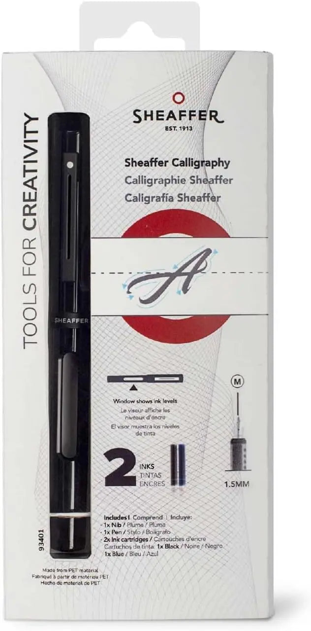 Sheaffer® Calligraphy Matte Black Fountain pen with Black cap and Matte Black Trim - Medium nib Sheaffer