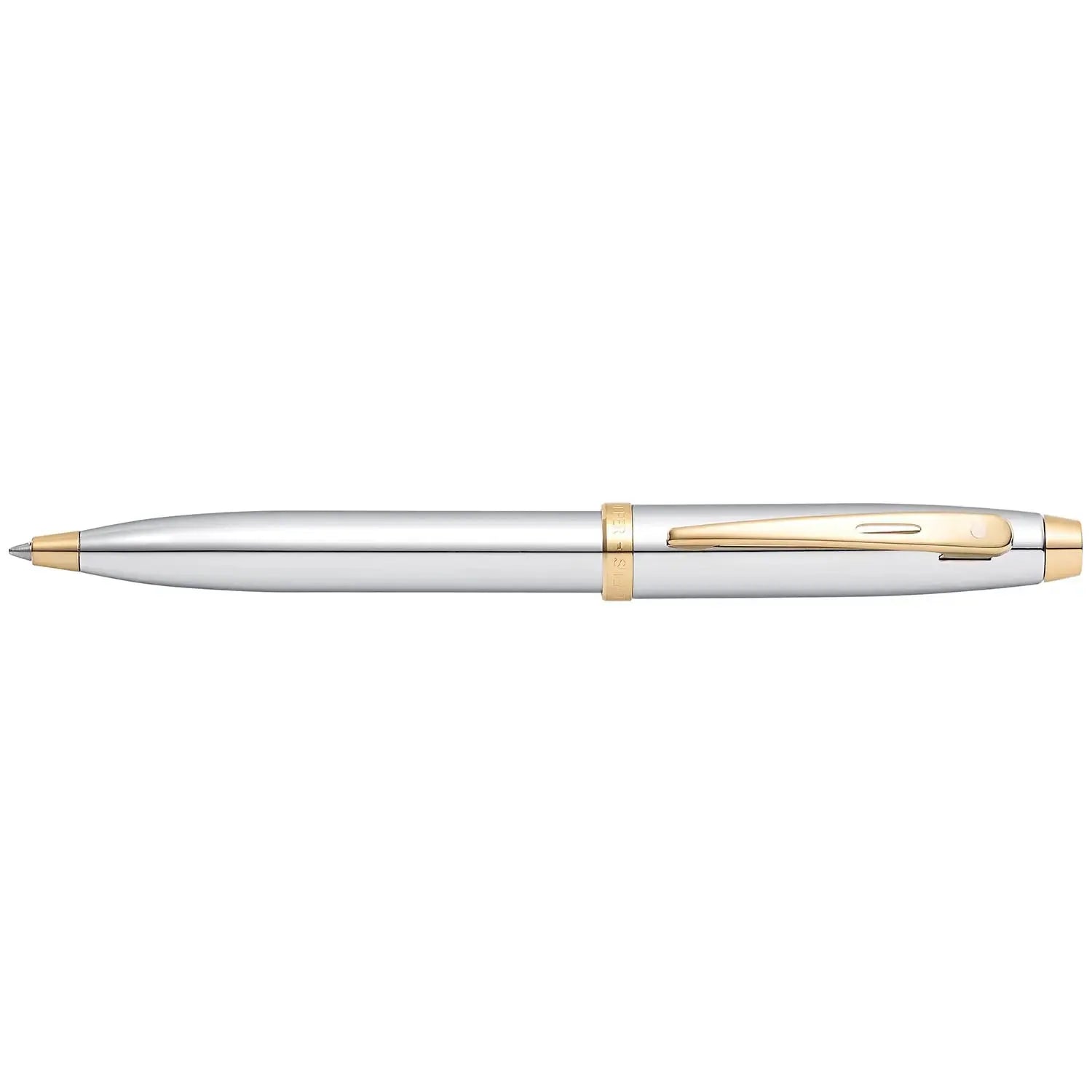 Sheaffer® Gift Set ft. Bright Chrome S100 9340 Ballpoint Pen with Gold Tone Trim and Medium Notebook - My Store