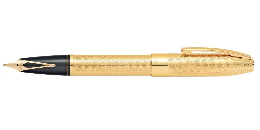 Sheaffer® Legacy 23KT Gold-plated Fountain Pen with Engraved Chevron Pattern - crosspenmall.com