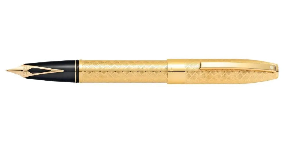 Sheaffer® Legacy 23KT Gold-plated Fountain Pen with Engraved Chevron Pattern - crosspenmall.com