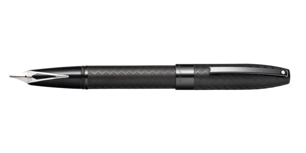 Sheaffer® Legacy Matte Black PVD Fountain Pen with Engraved Chevron Pattern - crosspenmall.com