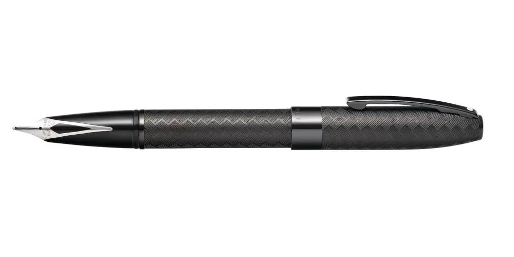 Sheaffer® Legacy Matte Black PVD Fountain Pen with Engraved Chevron Pattern - crosspenmall.com