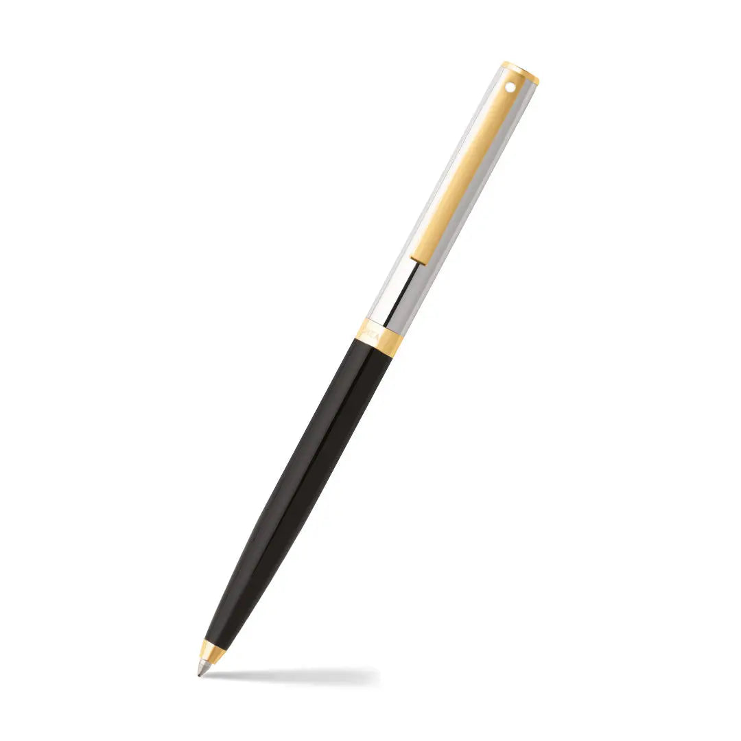 Sheaffer® SAGARIS 9475 Gloss Black Barrel and Chrome Cap Ballpoint Pen With Gold Tone Trim - My Store