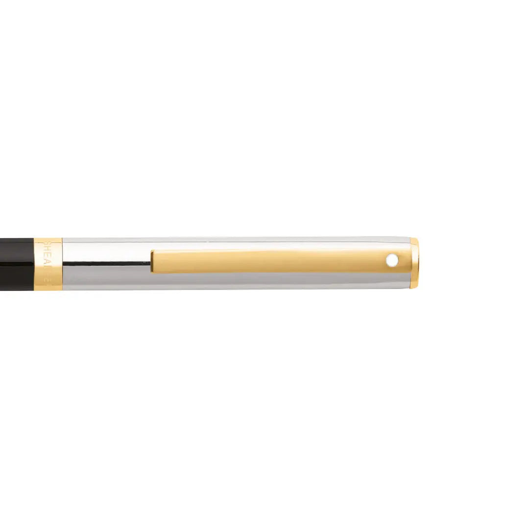 Sheaffer® SAGARIS 9475 Gloss Black Barrel and Chrome Cap Ballpoint Pen With Gold Tone Trim - My Store