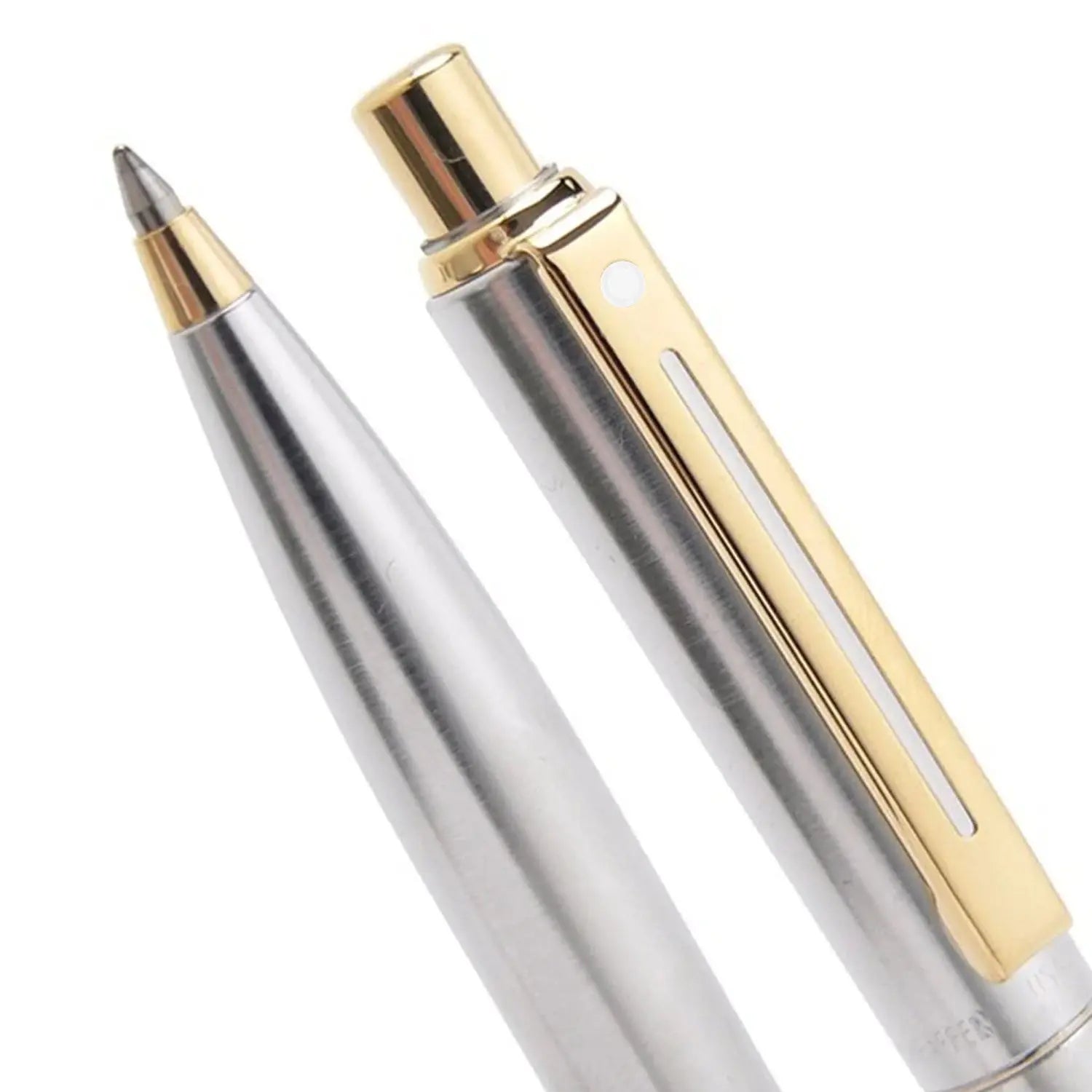 Sheaffer® Sentinel 325 Brushed Chrome Ballpoint pen with Gold Tone Trim - My Store