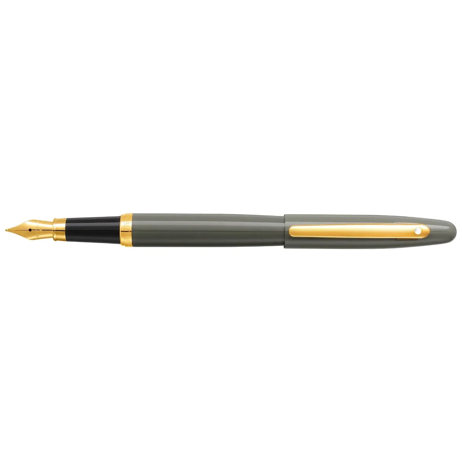 Sheaffer® VFM 9427 Glossy Light Gray Fountain Pen With PVD Gold-Tone Trim - Medium - My Store