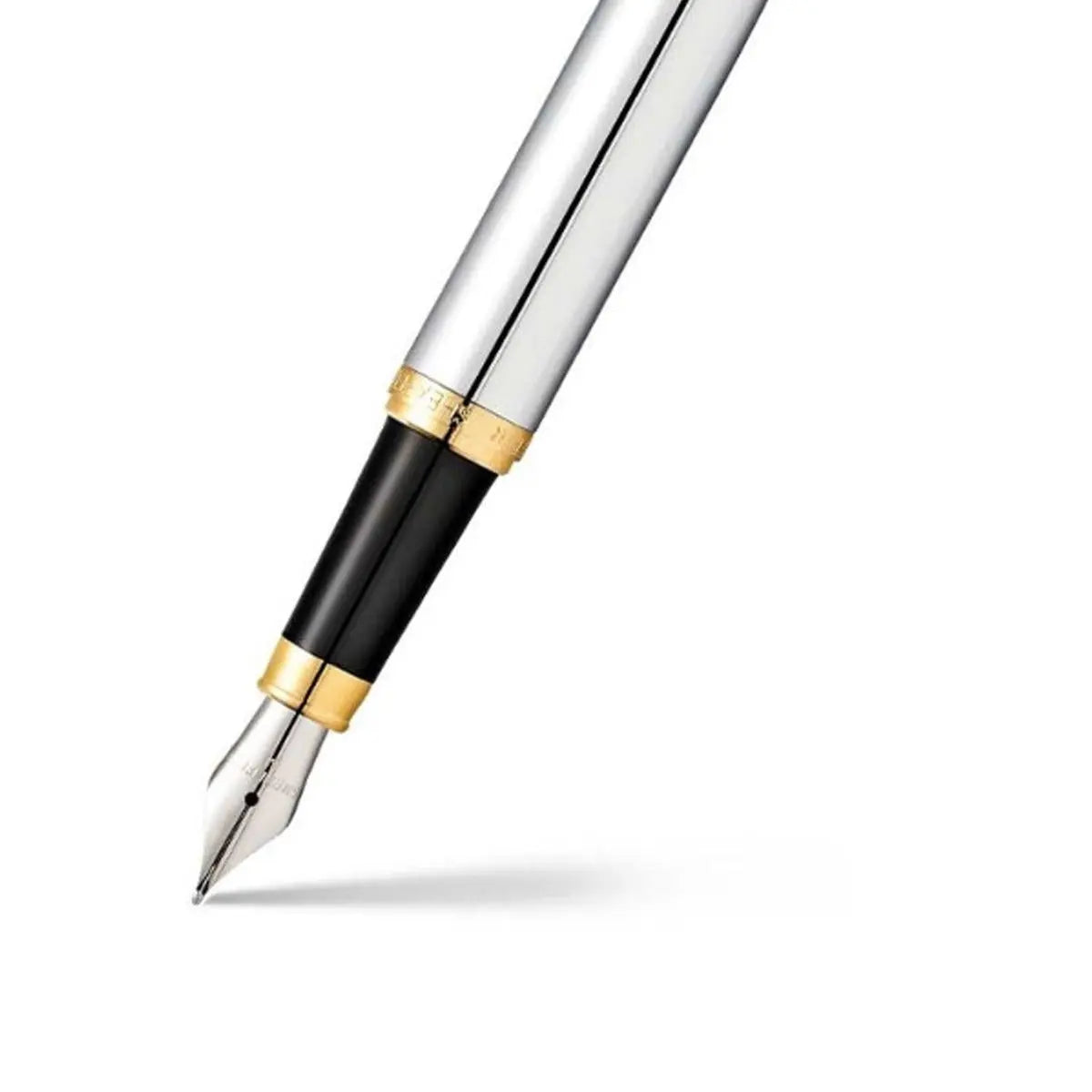 Sheaffer® VFM Polished Chrome Fountain Pen With Gold Trims - Fine - My Store