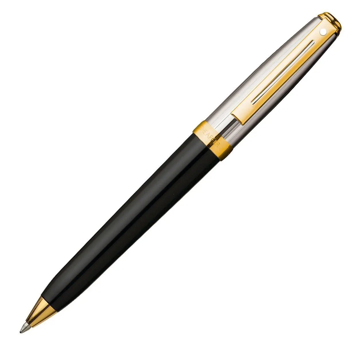 Sheaffer Prelude Lacquer Barrel Chased Palladium Plated Cap and 22-Karat Gold trim Ballpoint, Black/Silver (337-2) Sheaffer