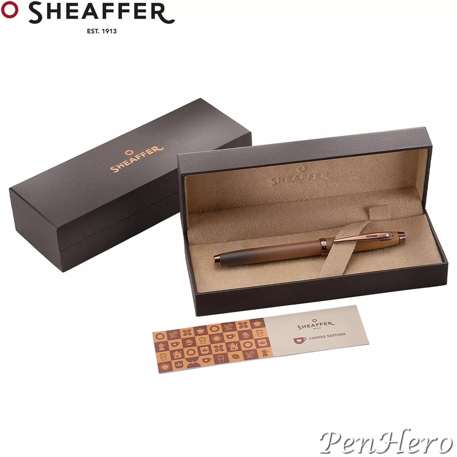 Sheaffer 100 9374 Coffee Edition Matt Brown Pen with Regal Brown PVD Trims Sheaffer